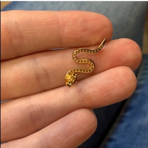 Adornia 14K Gold Pleated Swarowski Crystals Sterling Silver Earrings - Picture 10 of 11